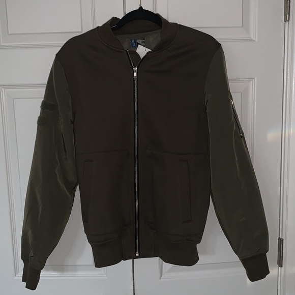 NWT H&M Army Green Bomber Jacket - Picture 4 of 12